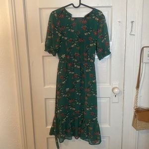 Green flower dress from vero moda, size s
